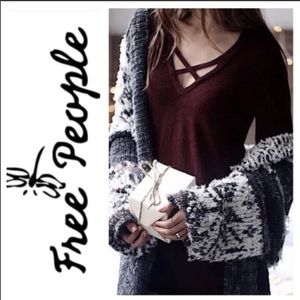 Free People Mocha Criss Criss Sweater • NWT